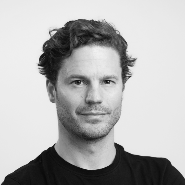 Black and white portrait of Alex Appelbe.